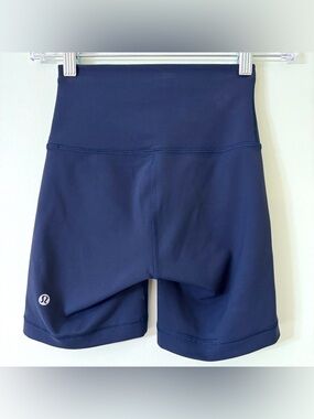 Lululemon Align Biker Shorts Navy Blue High Rise Size 2
